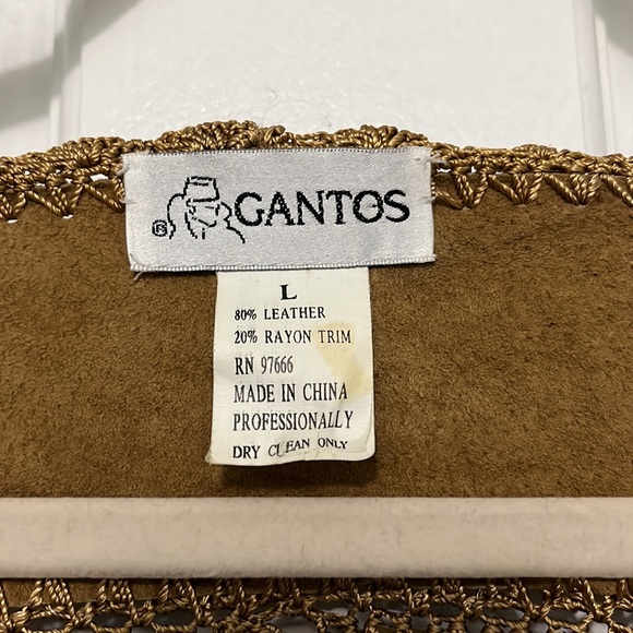 Vintage Gantos Suede Jacket w/ Gold Thread Detail. Size L - Picture 4 of 5